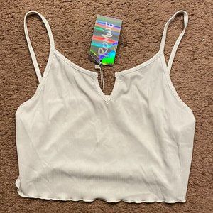 White crop tank top